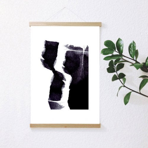 LACE & STRIPES | WATERCOLOR IV PRINT (black) | A4 アートプリント / ポスター