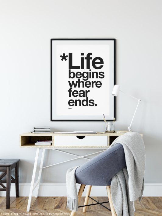 THE LOVE SHOP | LIFE BEGINS (WHERE FEAR ENDS) | A4 アートプリント/ポスター