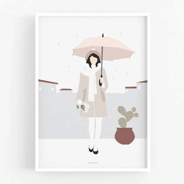 MICUSH | MODERN WOMEN - URBAN RAINY DAY | アートプリント/ポスター (30x40cm)【北欧 シンプル インテリア おしゃれ】