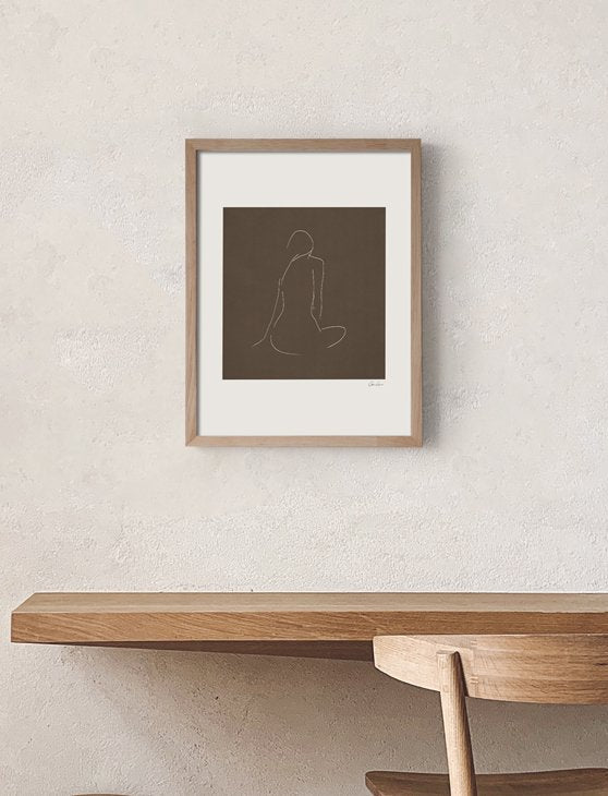 CARO CARO PRINTS | Nude Line Art Print (FGRT-05) | アートプリント/アートポスター (30x40cm) 北欧 アブストラクト