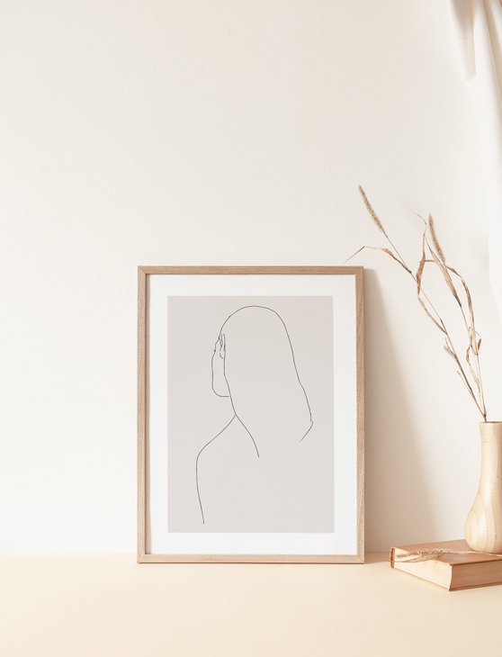 CARO CARO PRINTS | Woman Portrait Art Print (MODM-4301) | アートプリント/アートポスター (30x40cm) 北欧 アブストラクト