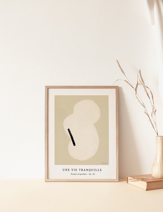 CARO CARO PRINTS | Cream and Beige Art Print (ABST-23) | アートプリント/アートポスター (30x40cm) 北欧 アブストラクト