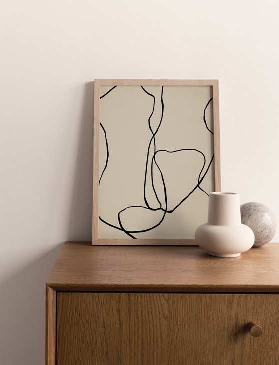 CARO CARO PRINTS | Female Nude Art Print (FGRT-02) | アートプリント/アートポスター (30x40cm) 北欧 アブストラクト
