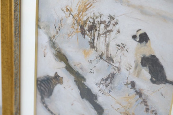 Akseli Gallen-Kallela (アクセリ・ガッレン=カッレラ) | 猫と犬 | アートプリント/アートポスター フレーム付き 名画 北欧 フィンランド