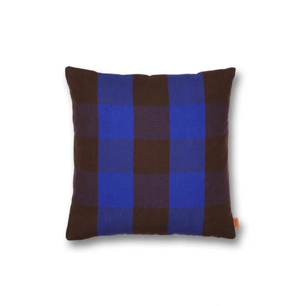 ferm LIVING (ファームリビング) | GRAND CUSHION check (chocolate x bright blue / rose x rust) | クッション 北欧