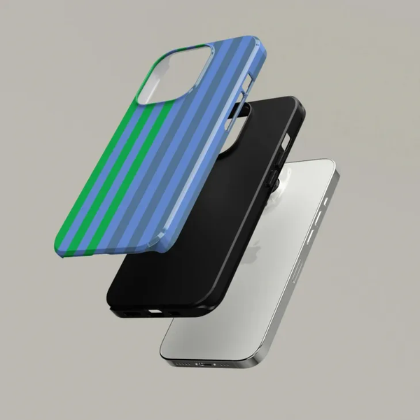 CASE-FACE | Two Tone Blue & Green Striped MagSafe iPhoneケース