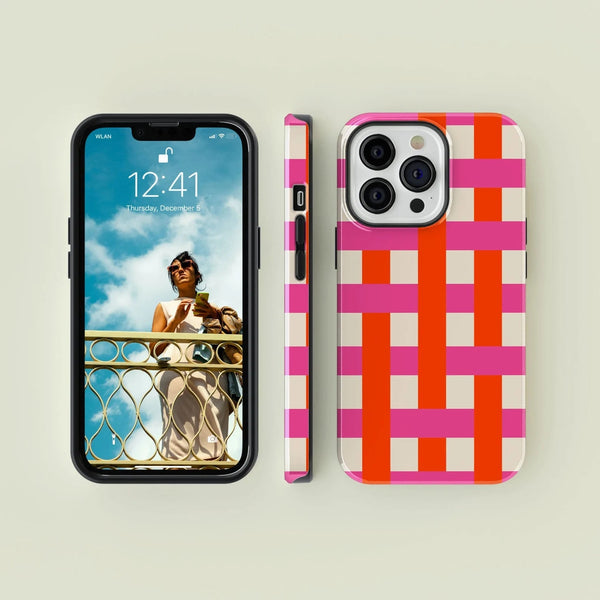 CASE-FACE | Woven Orange & Pink MagSafe iPhoneケース (iPhone 16/16 pro/16 pro max/15) アイフォン