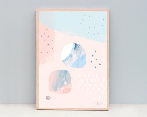 AMMIKI | ABSTRACT MODERN - TRANQUIL, CIRCLES | A3 アートプリント/ポスター【北欧 リビング インテリア おしゃれ】