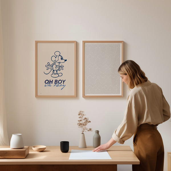 DISNEY | Mickey Mouse Grey Stripes | アートプリント/ポスター | ディズニー ミッキーマウス