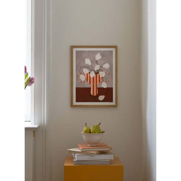 THE POSTER CLUB x Frankie Penwill | White Flowers in Striped Vase | アートポスター 北欧 デンマーク