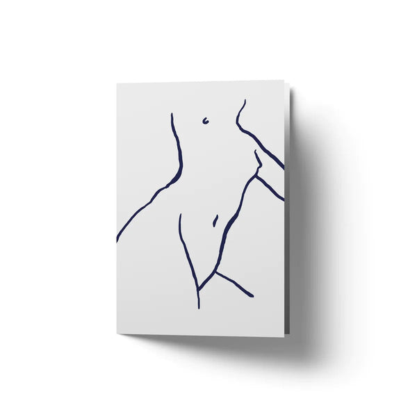 BY GARMI | Blue Sketch | A6 グリーティングカード アートカード 白色封筒付き