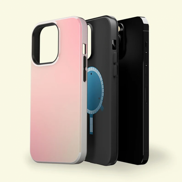 CASE-FACE | Pink and Cream Gradient MagSafe iPhoneケース (iPhone 16/16 pro/16 pro max/15) アイフォン