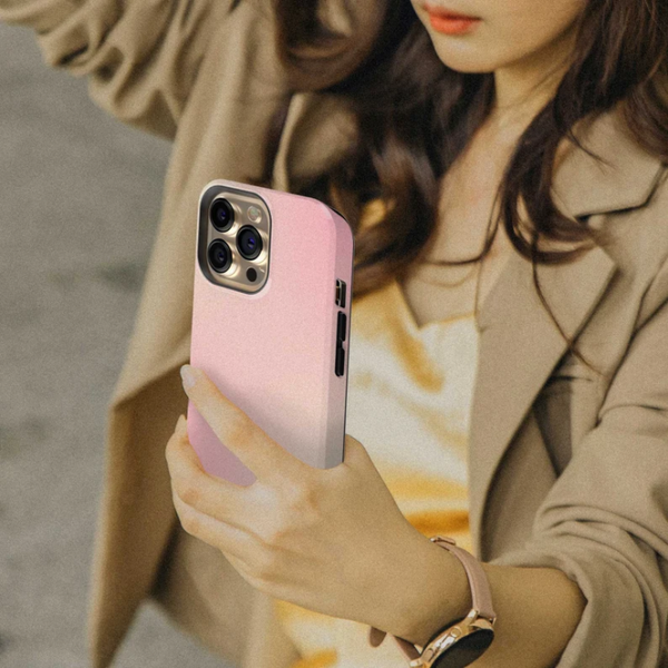 CASE-FACE | Pink and Cream Gradient MagSafe iPhoneケース (iPhone 16/16 pro/16 pro max/15) アイフォン