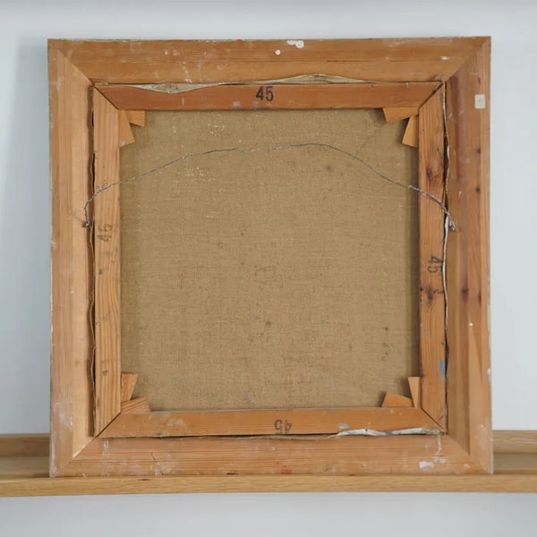 Unknown (作者不詳) | Teacup and Silver Birch | Oil painting 油絵 北欧 スウェーデン ミッドセンチュリー MDC