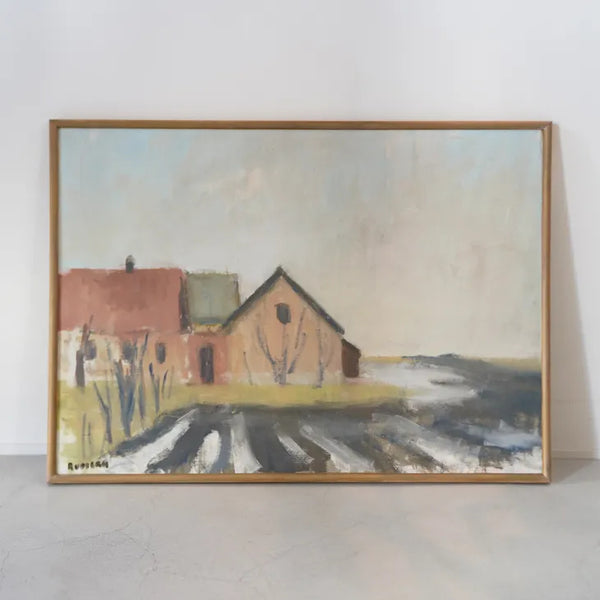 GUSTAV RUDBERG (グスタフ・ルードバーグ) | Studio View, Hven | Oil painting 油絵 北欧 スウェーデン ミッドセンチュリー MDC