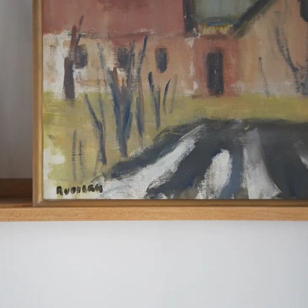 GUSTAV RUDBERG (グスタフ・ルードバーグ) | Studio View, Hven | Oil painting 油絵 北欧 スウェーデン ミッドセンチュリー MDC