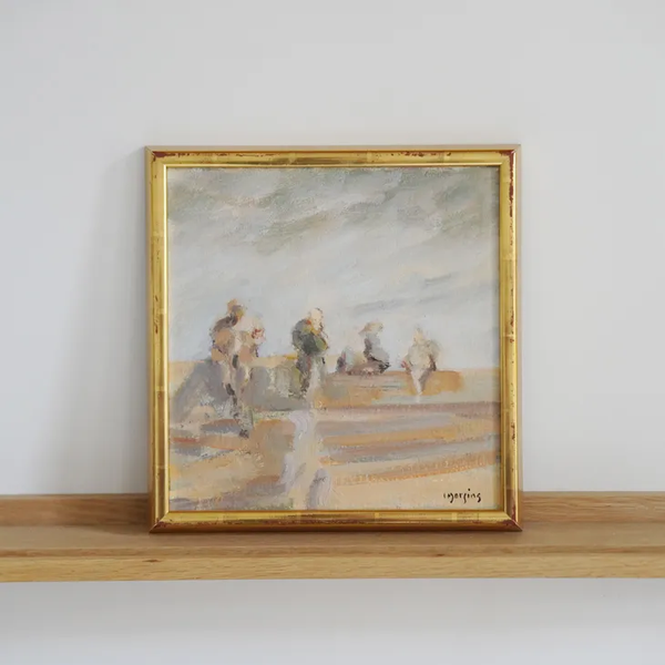 IVAR MORSING (イーヴァル・モールシン) | Ute pa piren | Oil painting 油絵 北欧 スウェーデン ミッドセンチュリー MDC