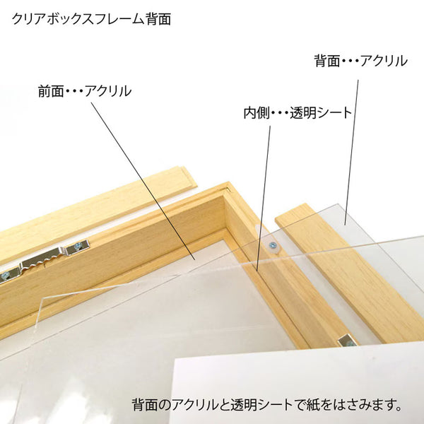 A.P.J. | クリアボックスフレーム 正方形サイズ 20角 30角 (ナチュラル/オーク/ホワイト) | 木製額縁