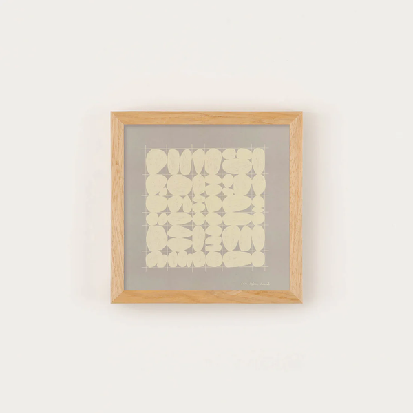 a good view | ストーンズグリッド グレー | 20x20cm フレームセット 北欧 アートポスター エリザデフォッセ・菊池