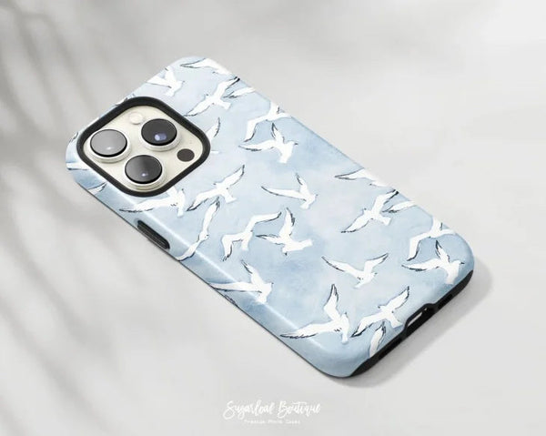 SUGARLOAF GRAPHICS | BLUE SEAGULL | MagSafe iPhoneケース (iPhone 16/16 pro/16 pro max/15)