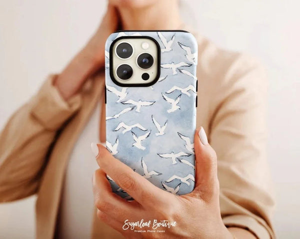 SUGARLOAF GRAPHICS | BLUE SEAGULL | MagSafe iPhoneケース (iPhone 16/16 pro/16 pro max/15)