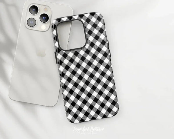 SUGARLOAF GRAPHICS | B&W CHECKED GINGHAM | MagSafe iPhoneケース (iPhone 16/16 pro/16 pro max/15)