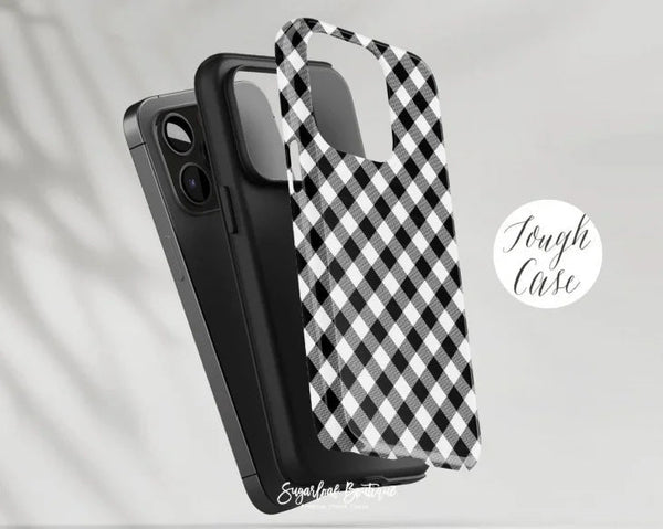 SUGARLOAF GRAPHICS | B&W CHECKED GINGHAM | MagSafe iPhoneケース (iPhone 16/16 pro/16 pro max/15)
