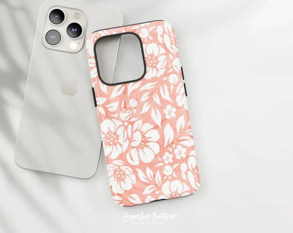 SUGARLOAF GRAPHICS | PEACH PINK OMBRE FLORAL | MagSafe iPhoneケース (iPhone 16/16 pro/16 pro max/15)