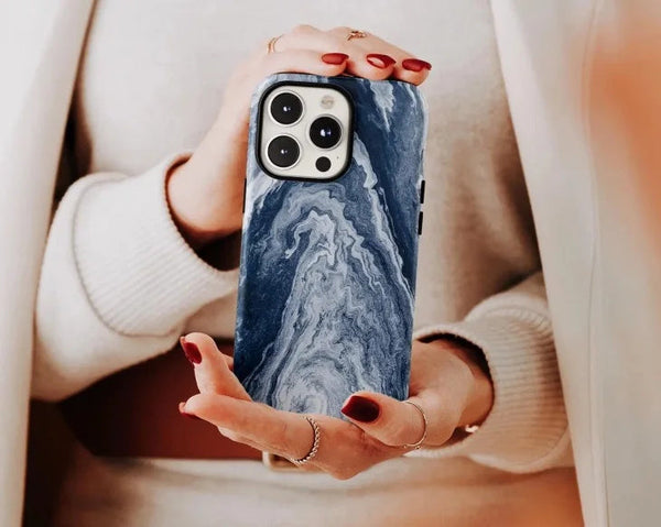 SUGARLOAF GRAPHICS | DARK BLUE MARBLE | MagSafe iPhoneケース (iPhone 16/16 pro/16 pro max/15)