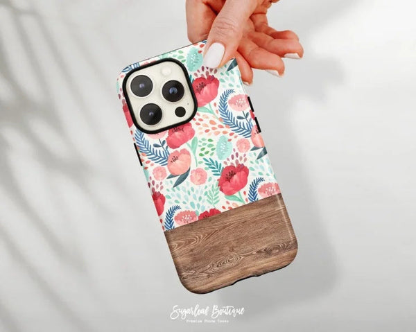 SUGARLOAF GRAPHICS | RED MINT FLOWER | MagSafe iPhoneケース (iPhone 16/16 pro/16 pro max/15)