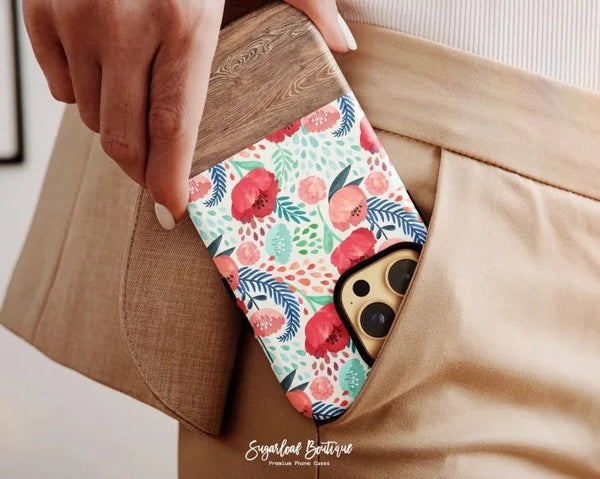 SUGARLOAF GRAPHICS | RED MINT FLOWER | MagSafe iPhoneケース (iPhone 16/16 pro/16 pro max/15)