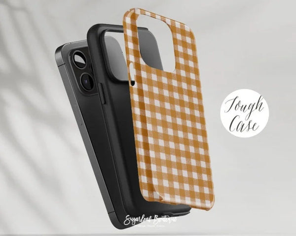 SUGARLOAF GRAPHICS | PUMPKIN ORANGE CHECKRED | MagSafe iPhoneケース (iPhone 16/16 pro/16 pro max/15)