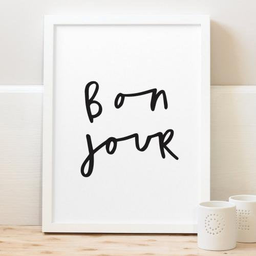 OLD ENGLISH CO. | BONJOUR PRINT (BLACK/WHITE BACKGROUND) | A4 アートプリント/ポスター