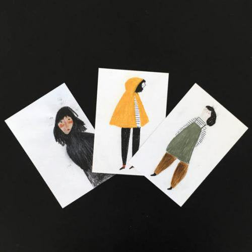 【SALE 20%オフ】BLANCA GOMEZ | WOMEN set of 3 POSTCARDS | ポストカード3枚セット