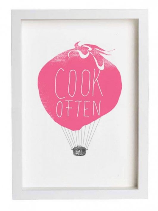 ANEK | Cook Often Eat Well Balloon print | A4 アートプリント/ポスター【北欧 カフェ レストラン インテリア おしゃれ】