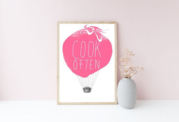 ANEK | Cook Often Eat Well Balloon print | A4 アートプリント/ポスター【北欧 カフェ レストラン インテリア おしゃれ】