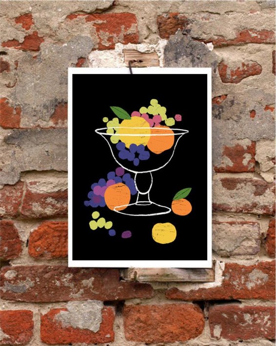 ANEK | Still Life - Grapes & Lemons and Oranges | アートプリント/ポスター (50x70cm)【北欧 インテリア おしゃれ】