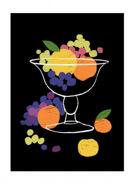 ANEK | Still Life - Grapes & Lemons and Oranges | アートプリント/ポスター (50x70cm)【北欧 インテリア おしゃれ】