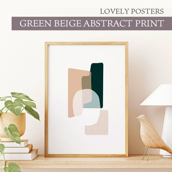 LOVELY POSTERS | GREEN BEIGE ABSTRACT PRINT | アートプリント/アートポスター  北欧 ギフト プレゼント レトロ モダン 雑貨