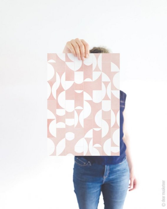 dear musketeer | GEOMETRIC BLUSH TILES ABSTRACT PRINT | A3 アートプリント/ポスター