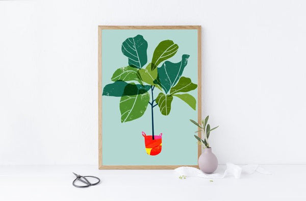 ANEK | Fiddle Leaf Fig Tree (green) Art Poster | アートプリント/ポスター (50x70cm)【北欧 カフェ レストラン インテリア おしゃれ】