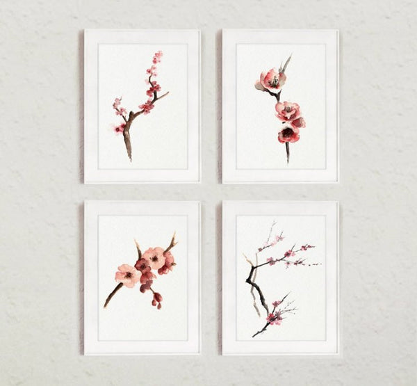 COLOR WATERCOLOR | Cherry Blossom Tree Art Print #5 | A4 アートプリント/ポスター