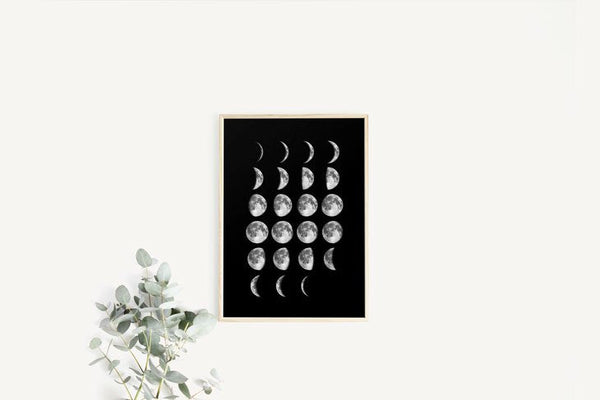 THE MOTIVATED TYPE | PHASES OF MOON PRINT | A3 アートプリント/ポスター【タイポグラフィ ブラック】