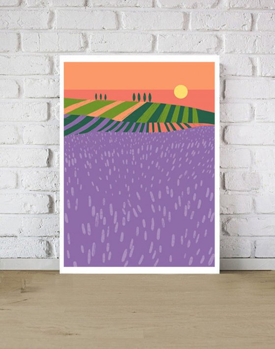 ANEK | Lavender Fields Poster | アートプリント/ポスター (50x70cm)【北欧 カフェ レストラン インテリア おしゃれ】