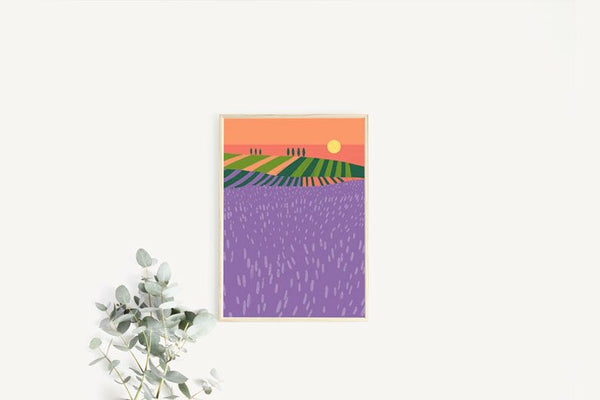 ANEK | Lavender Fields Poster | アートプリント/ポスター (50x70cm)【北欧 カフェ レストラン インテリア おしゃれ】