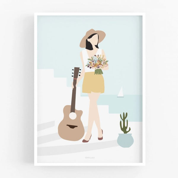 MICUSH | MODERN WOMEN - GUITAR LADY | アートプリント/ポスター (30x40cm)【北欧 シンプル インテリア おしゃれ】