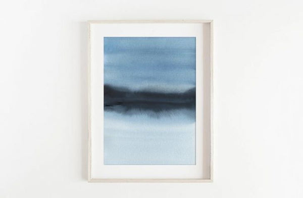 ANNA MABELLA | Abstract Blue Landscape Print | A3 ポスター/アートプリント【北欧 アブストラクト 水彩】