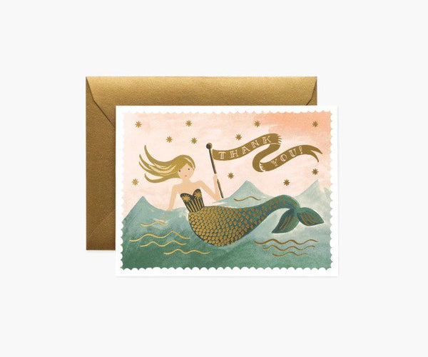 RIFLE PAPER CO. | MERMAID THANK YOU (GCT028) | グリーティングカード【ライフルペーパー ステーショナリー 手紙 ギフト】