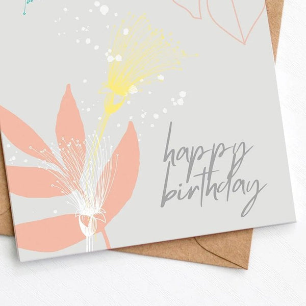 GREENWICH PAPER STUDIO | MODERN FLORAL BIRTHDAY CARD (GPS-33) | グリーティングカード 誕生日