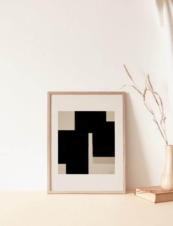 CARO CARO PRINTS | Black Abstract Art Print (ABST-27) | アートプリント/アートポスター 北欧 アブストラクト